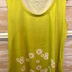 Tank Top, beautiful daisies on a gorgeous color background.  Lightweight.